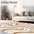 thumbnail image 2 of ODIKA 4'x6' Machine Washable Non-Slip Area Rug, Abstract Wave Flow with Swirl High Traffic Rug with Pad, Beige, 661680, 2 of 8