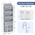 thumbnail image 5 of Over The Door Hanging Storage Organizer, 5 Tier Heavy-Duty Wardrobe Storage Organizer with Side Pockets, Foldable Behind Door Storage, Hanging Shelves for Bedroom, Bathroom and Baby Nursery, Grey, 5 of 7