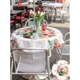 thumbnail image 4 of Easter Eggs Outdoor Tablecloth - 54 Inch Round Dining Table Cover, Pink Flowers Basket Leaves Rustic Botanical Waterproof Outdoor Table Cloth with Umbrella Hole & Zipper for Picnic/Patio/Party, 4 of 7