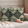thumbnail image 2 of Sage Green Boho Outdoor Waterproof Pillow Covers, Southwest Aztec Abstract Geometric Decorative Square Throw Pillowcase Sofa Cushion Sham for Patio/Couch/Chair, 24"x24" 2 Pack, 2 of 8
