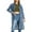 C-Blue314, variant on DHFJKG Womens Vintage Denim Jacket Solid Color Long Sleeve Turndown Collar Loose Fit Knee-Length Coat Fashionable Coats