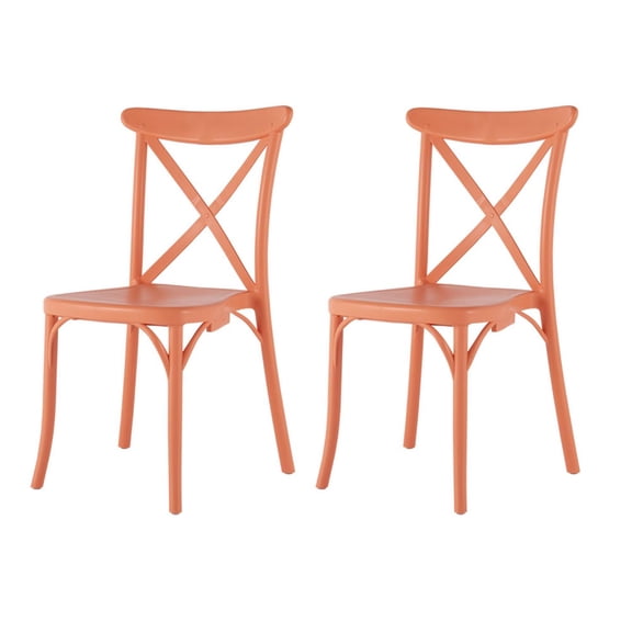 Lagoon Toppy Stackable X 2-Pcs Dinning Chair With Salmon Finish 7061R5*SSTOS