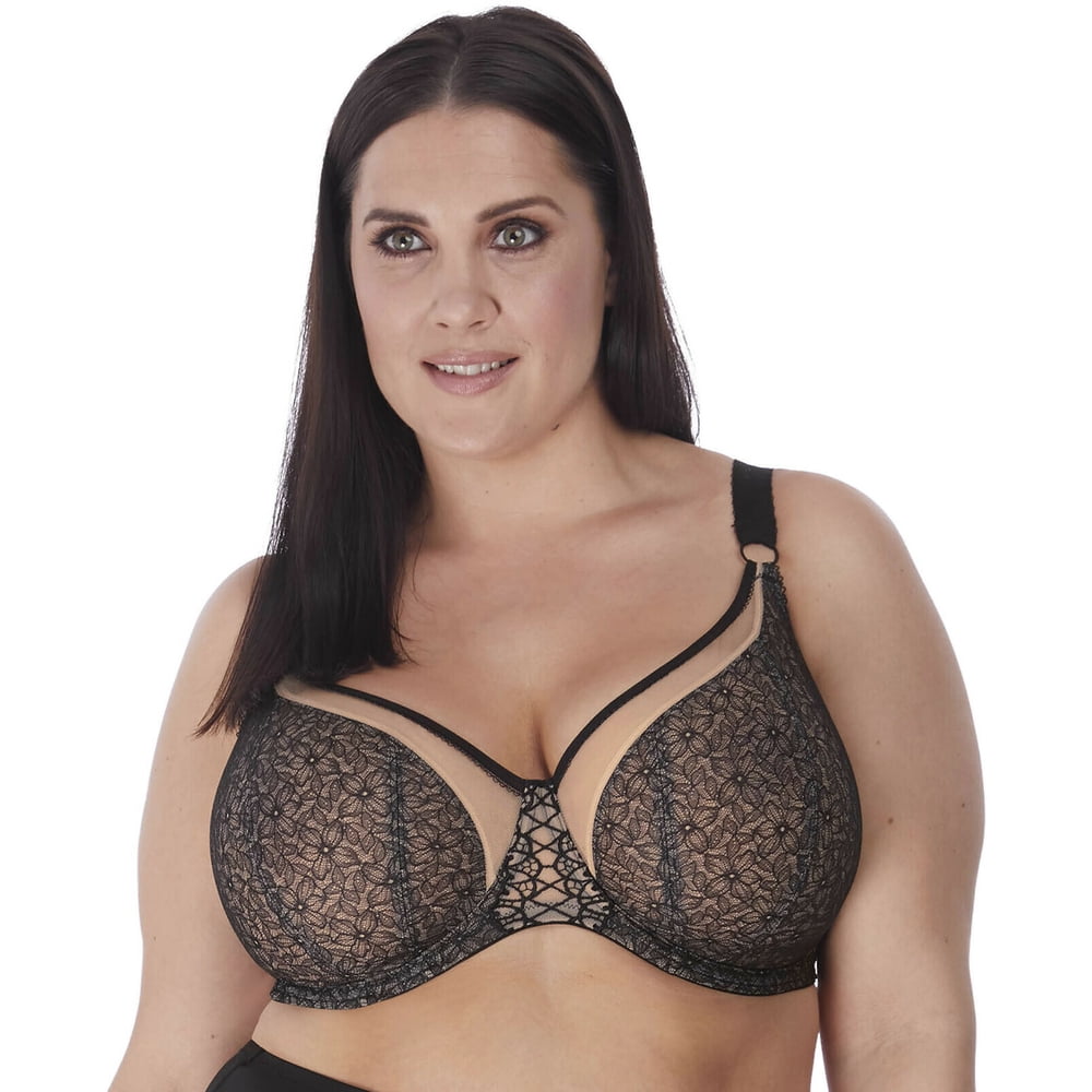 Elomi Elomi Womens Sadie Underwire Balcony Bra, 44H, Black