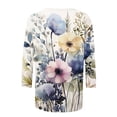 thumbnail image 4 of Wanfds Hauts de Mode Multicolores pour Femmes Tendance 2024 Grande Taille Col Rond Manches Trois-Quarts TTG, 4 of 5
