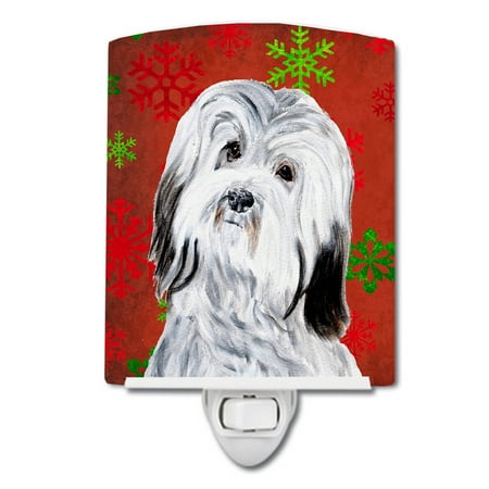 

Caroline s Treasures SC9761CNL Havanese Red Snowflakes Holiday Ceramic Night Light 6x4x3 multicolor