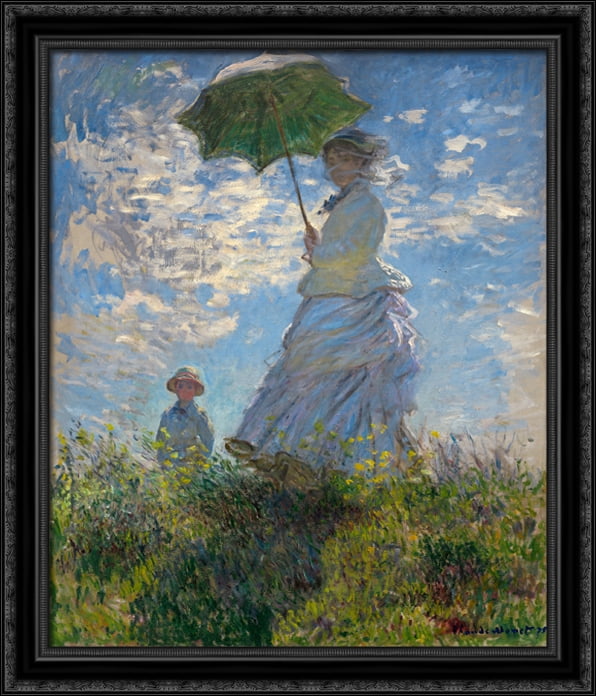 The Promenade woman with a parasol various sizes Canvas Print by Claude Monet