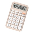 thumbnail image 2 of Calculadora de bolsillo de 12 dígitos, calculadora de bloc de notas, calculadora para estudiantes, oficina, color leche y té., 2 of 12