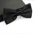 thumbnail image 1 of Men Satin Bowtie Classic Wedding Party Bow Tie Solid Color Adjustable Necktie, 1 of 4