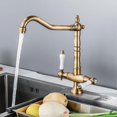 thumbnail image 2 of Basin mixer Antique kitchen faucet, 360 swivel, two handle sink faucet, high pressure mixer tap, brass high spout, 2 of 5