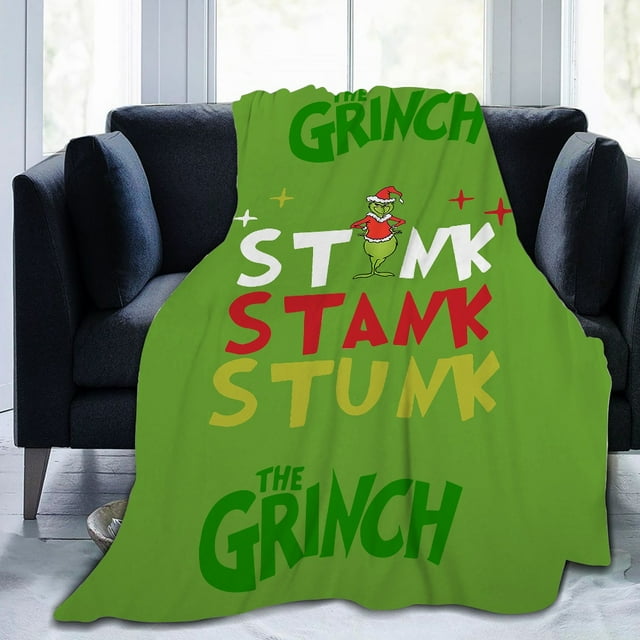 Christmas Grinch Blanket UltraSoft Throw Blanket for Couch Bed Sofa