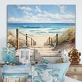 thumbnail image 2 of Designart "Coastalbeachsand Sandy Serenity Painting I" Landscapes Metal Art Living Room, 2 of 5