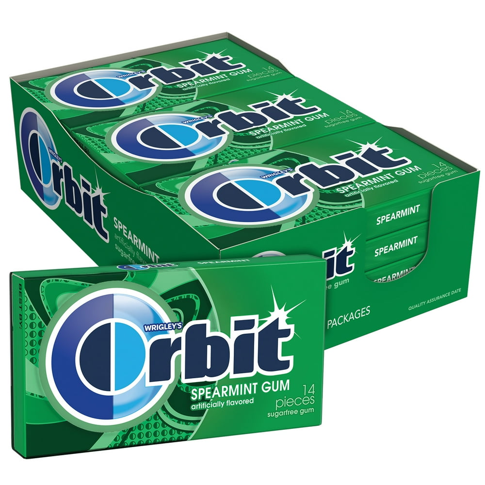 Orbit Spearmint Sugar Free Bulk Chewing Gum, 14 pc, 12 ct