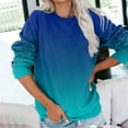 thumbnail image 3 of Long Sleeve Sweatshirt for Women Casual Crewneck Gradient Color Pullover Tops Lightweight Fashion Loose Fit Fall Clothing, 3 of 5