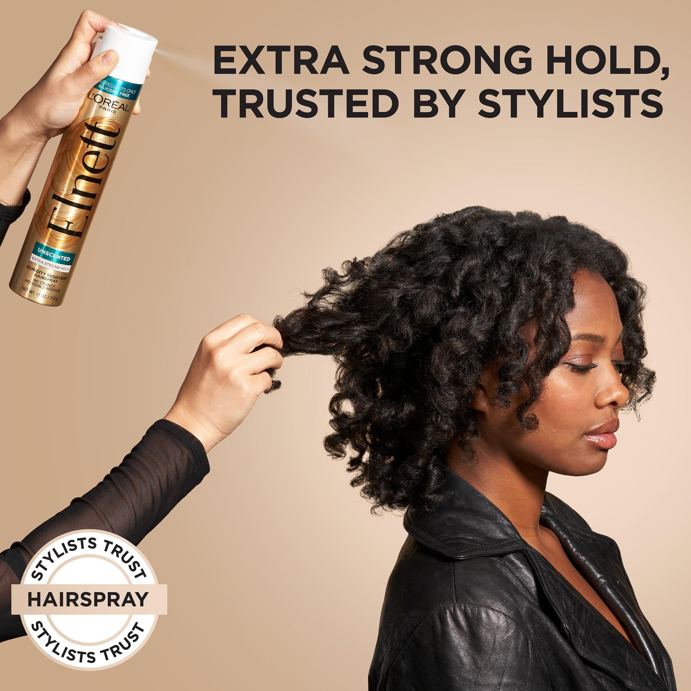 L'Oreal Paris Elnett Satin Extra Strong Hold Light Hairspray, Unscented, 2.2 oz