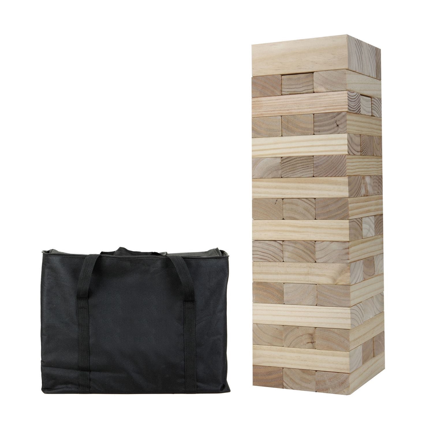 Jeu d'empilement en bois avec sac de rangement collapsant