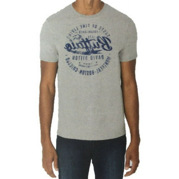 Buffalo David Bitton Men's Short Sleeve Graphic T-Shirt (Gray, XX-Large)