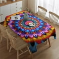 thumbnail image 2 of Colorful Tie Dye Peacock Mandala Pattern Rectangle Tablecloth 60"x84",Waterproof Polyester Rectangle Table Cloth, Wipeable Spillproof Polyester Tablecloth for Dining, Camping, Indoor and Outdoor, 2 of 5