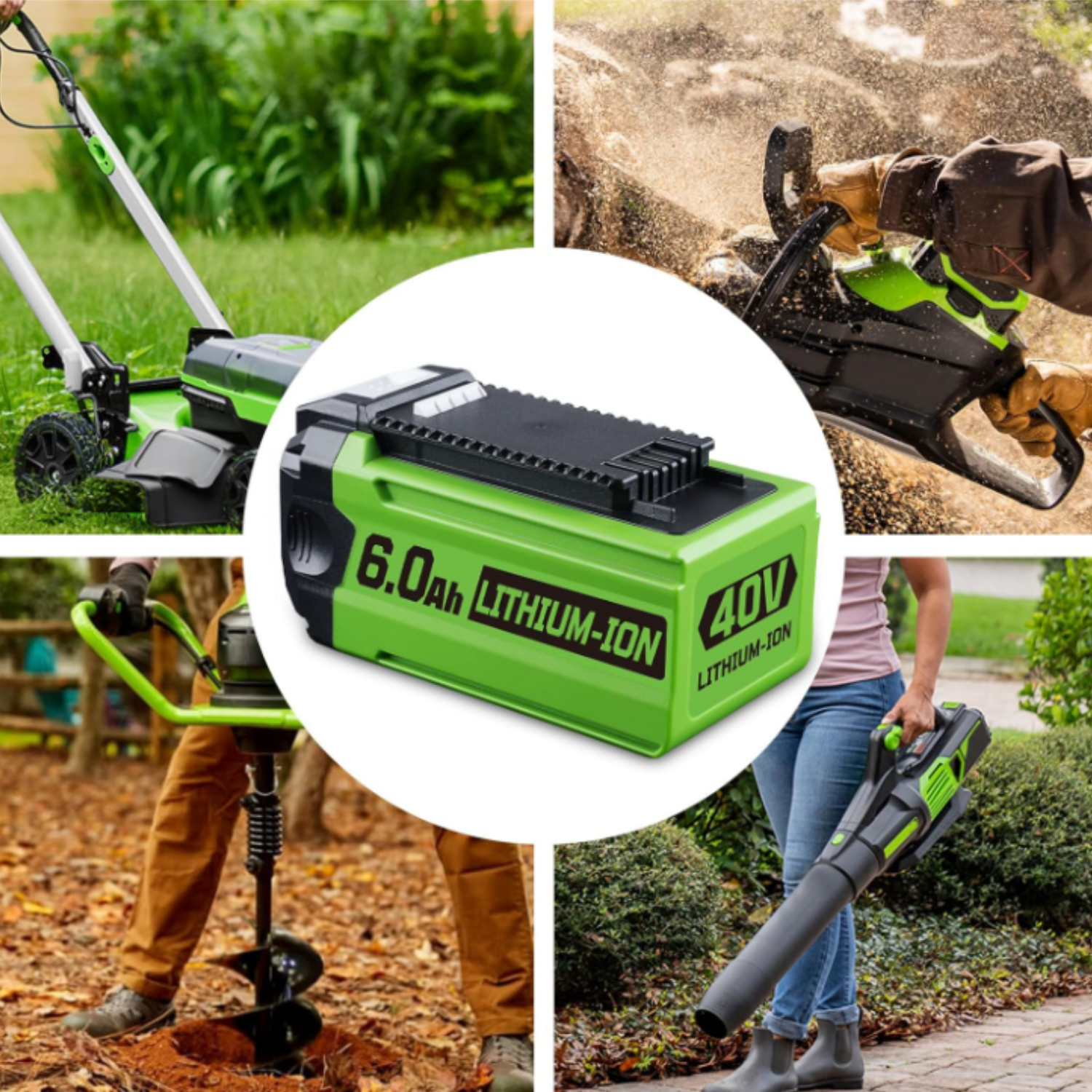 2Packs 40V 6.0Ah Extend Capacity Replacement for Greenworks 40V Battery Lithium Compatible with Greenworks 40 Volt Battery 29252 20202 22262 25312 20642 22272 29462 29472 Tools