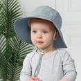 thumbnail image 6 of Toddler Beach Hat UPF 50+ Sun Protection Kids Sun Hat Camping Wide Brim Baby Hats with Mesh Liner Navy Grey 6-12 Months, 6 of 8