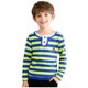 thumbnail image 1 of Odeerbi Chicos Henley Camisas Algodón Color Bloque Rayas Bordado Camisa de Manga Larga, 1 of 6