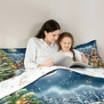thumbnail image 5 of Manfei Kids Merry Xmas Full Size Comforter Sets for Boys Girls, Cute Gingerbread House Bedding Comforter Set, Christmas Tree Bedding Sets, Lightweight Room Decor, Reversible 3 Pieces, 5 of 8