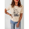 thumbnail image 2 of ABPHQTO Camiseta caqui con estampado gráfico de plantas de maíz y parte superior corta para mujer, 2 of 5