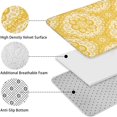 thumbnail image 5 of Yellow Ethnic Floral Pattern Bathroom Rugs Sets 3 Piece,Toilet Cover Set,Absorbent Non Slip Bathroom Mats Sets with U-Shaped Contour Rug Toilet Rug Set, 5 of 5