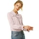 thumbnail image 2 of INSPIRE CHIC Blusa Camisa Tops Con Botones Manga Larga Pu?o Elástico Detalle De Volantes Para Mujeres Rosa M, 2 of 6