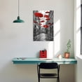 thumbnail image 5 of ZHONGYUTONG Red Umbrella Canvas Wall Art Black White Paris Street Pictures Romantic Painting Modern Print for Bedroom Decor Framed (12.00" x 18.00"), 5 of 5