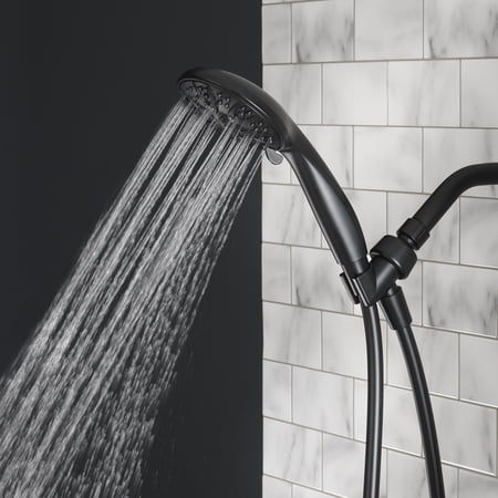 MAINSTAYS 5-SETTING HANDHELD SHOWER HEAD, MATTE BLACK