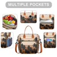 thumbnail image 2 of Large Insulated Tote Bag with Tropical Palm Trees Print - Leakproof Cooler Bag for Beach, Office & Travel, Multi-Pocket Waterproof Lunch Tote, 2 of 4