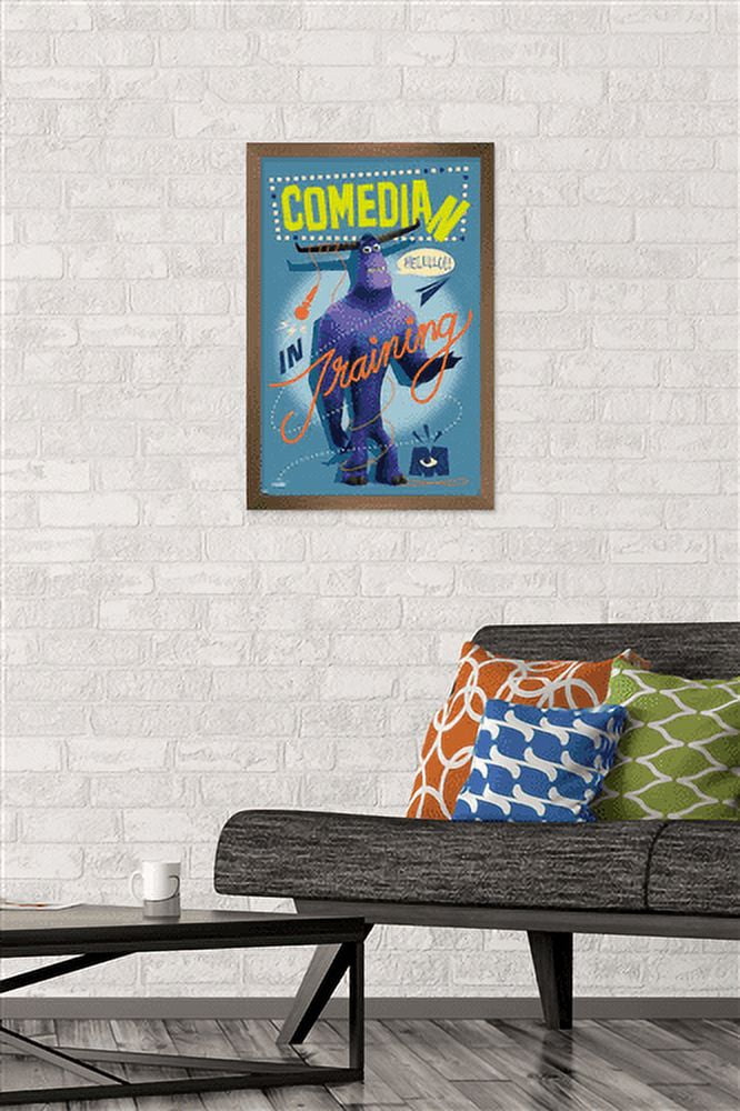 Disney Monsters at Work - Comedian Wall Poster, 14.725" x 22.375", Framed