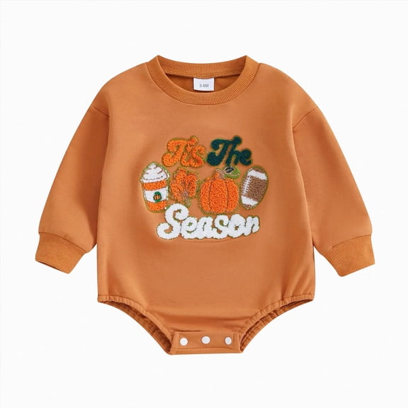 Aayomet Infant Baby Boy and Girl Thanksgiving Halloween Romper Little Pumpkin Sweatshirt Onesie Cute Newborn Toddler Clothes