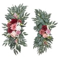 thumbnail image 3 of 2x Arco de Boda Flores Bienvenida Decoración Verde Moderno Botín de Flores Artificiales para Puerta de Entrada, Vacaciones, Silla de Boda Rojo, 3 of 8