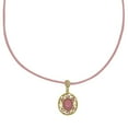 thumbnail image 2 of 1928 Jewelry Faux Suede Pink Cord Choker With Pink Moonstone Pendant Necklace For Women 15" + 3" Extender, 2 of 4
