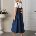 thumbnail image 4 of RUTAYY Women's Dress Casual Long Denim Pinafore Overalls Dress with Adjustable Straits Everyday Wear Fashion Beach Dresses, 4 of 6
