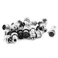 thumbnail image 1 of Unique Bargains 10Pairs 16mm Thread 4 Pins Male Female Panel Metal Aviation Wire Connector, 1 of 2