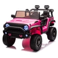 thumbnail image 5 of Ambifirner 24V Ride on Car with Remote Control, 2 Seater Electric Car for Kids w/20 Inch Wide Seat, Gift Flower, 200W Power Car Wheels Truck for Boys Girls, Pink, 5 of 7
