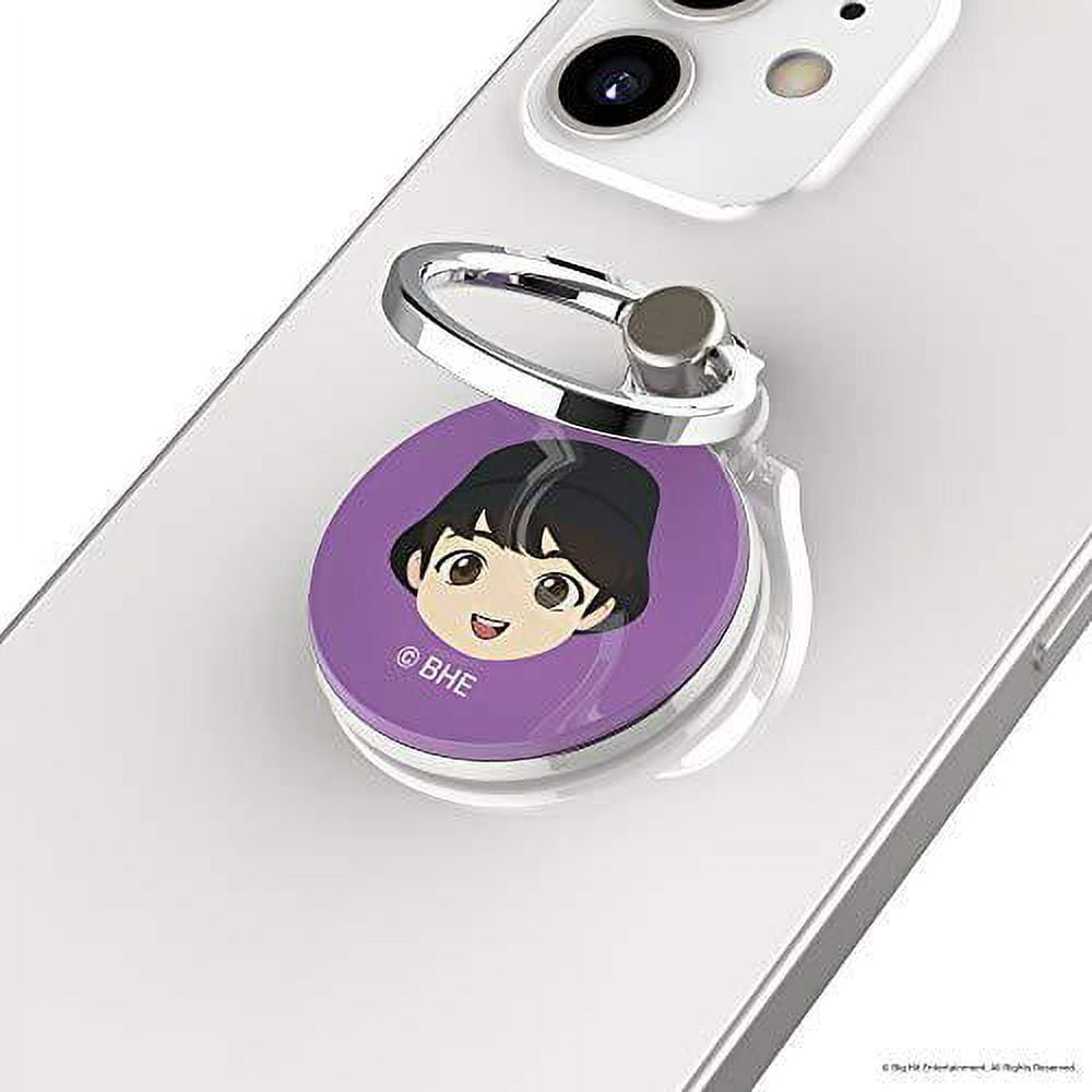 iFace TinyTAN BTS Licensed Cute Stick On Phone Attachment Smartphone Ring  Holder Accessory for Apple iPhone Samsung Galaxy Men and Women - SUGA 