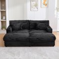 thumbnail image 6 of 83'' Oversized Double Lounge Chaise, Upholstered Cloud Plush Sofa Bed, Modern Sleeper Loveseat Chair Deep Seat,  for Living Room Bedroom Reading, Black, 6 of 9