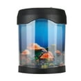 thumbnail image 2 of Fyearfly Artificial Mini Aquarium Fish Tank, USB Aquarium Light Desk Mini Fish Tank Mood LED Lighting Color Changing Night Lamp for Home Desktop Bedroom Background Decoration, 2 of 7