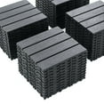 thumbnail image 4 of Plastic Interlocking Deck Tiles,44 Pack Patio Deck Tiles,12"x12" Square Waterproof Outdoor All Weather Use, Patio Decking Tiles for Poolside Balcony Backyard, Grey, 4 of 6
