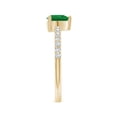 thumbnail image 3 of ANGARA Natural 3-Prong-Set Heart Emerald Ring With Diamond Accents in 14K Yellow Gold for Women (Size-6mm) | May Birthstone, Birthday, Anniversary, Jewelry Gift for Women | Natural Emerald Ring, 3 of 9