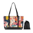 thumbnail image 7 of FORMRS Canvas Laptop Tote Bag for Women with 15.6" Computer Compartments Shoulder Handbag, Art Geometric, 7 of 7