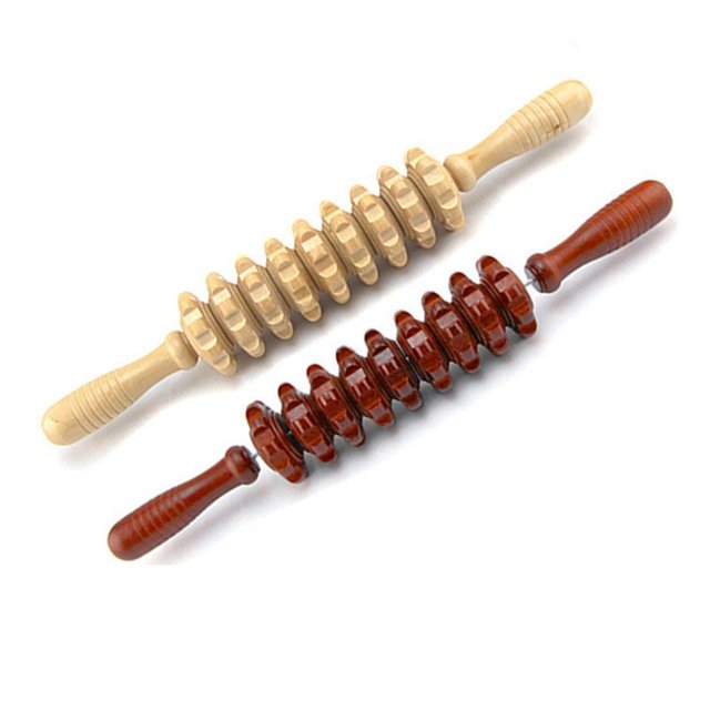 2 piezas-Rodillo de Masaje,Herramientas para moldear el Cuerpo Masaje Stick Roller - Varilla de Masaje linfático Multiusos de 9 Rodillos para Cuello, Brazo, Muslo, músculo de la Pierna XianweiShao 9024715982216