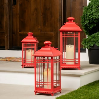 Smart Design 80073 Salerno Triple Candle Led Lantern With On-Off