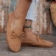 thumbnail image 4 of Bow Backless Loafer Mules for Women Soft Comfortable Dressy Slide on Shoes Women Lightweight Leather Closed Toe Mule Flats, 38, 4 of 9