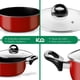 thumbnail image 5 of Cacerolas Antiadherentes con Tapa de Acero de Carbono Kingshouse, Ollas para Cocinar Hervir Guisar rojo 10, 5 of 6