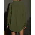 thumbnail image 3 of Zeagoo Womens Button Up Shirt Loose Drop Shoulder Blouses Long Sleeve Soft Office Dress Collar Shirt with Pockets, 3 of 3