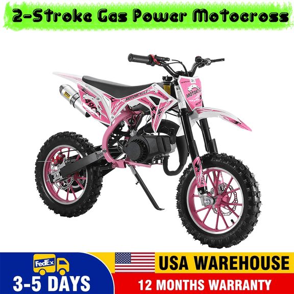 Floseru 49cc Dirt Bike for Kids, 2-Stroke Mini Bike Gas Powered Off Road Trail Bikes with Speeds up to 25 MPH for Uphill and Off-Road Conditions for Youth Riders, Support 220LBS